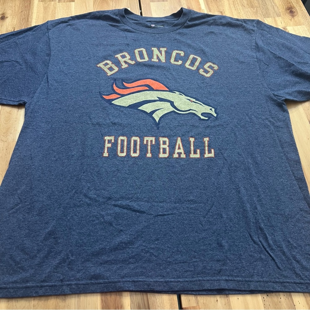 Denver Broncos NFL Graphic T Shirt Men’s 2XL Navy Blue Football Tee
